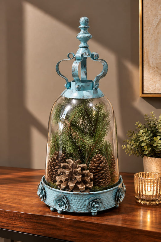 GLASS WITH PATINA FINISH