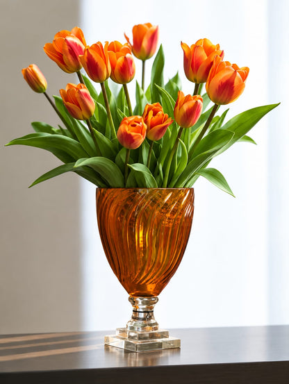 Ribbed Sun Flower Vase