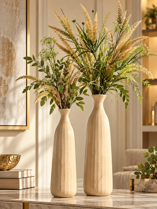 White Lightning Vase ( Medium )