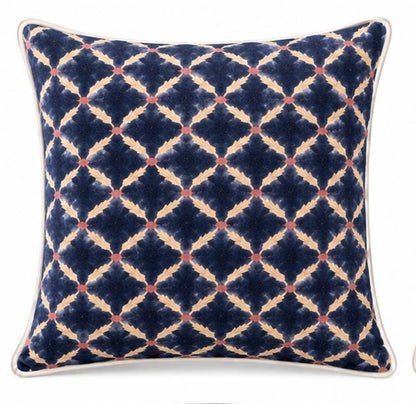 Printed Cotton Cushion Blue 16X16