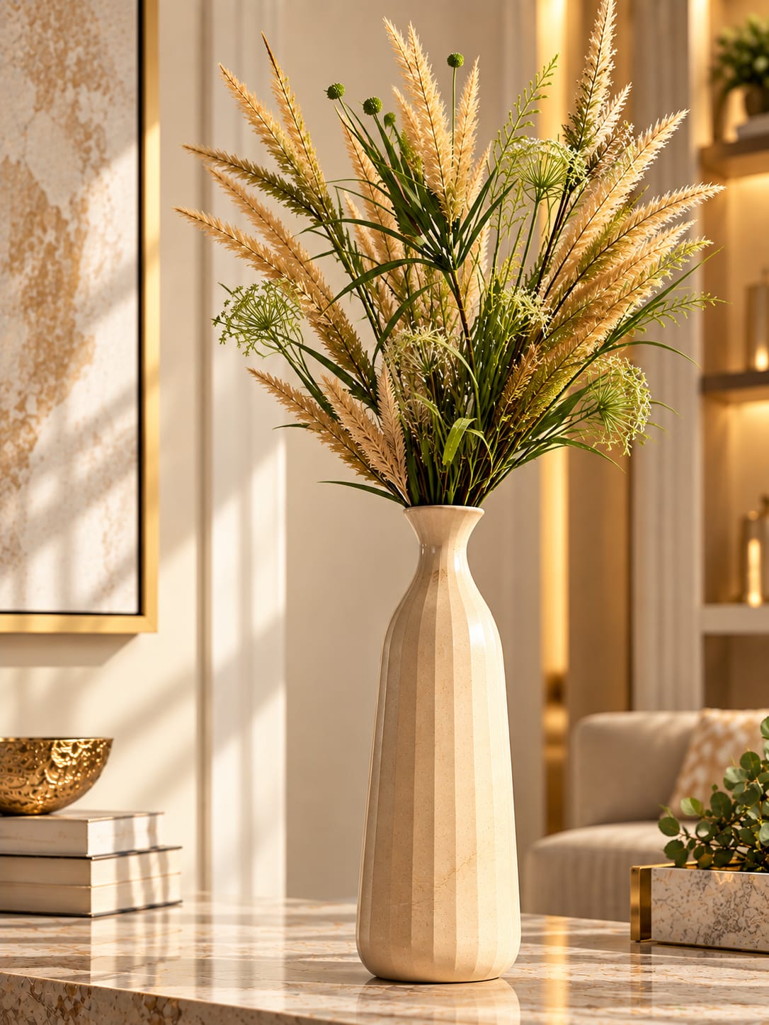 White Lightning Vase (Large)
